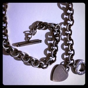 Tiffany & Co silver heart dog chain